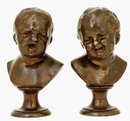 2 18C French English Gilt Bronze Boy Bust