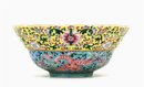 Old Chinese Famille Rose Phoenix Bowl Mk