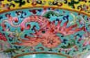 Old Chinese Famille Rose Phoenix Bowl Mk
