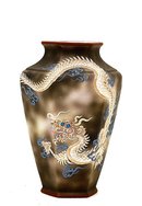 Old Japanese Noritake Dragonware Vase Nippon Mk