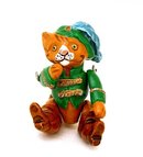 Cold Painted Metal Cat Austrian Bronze Style
