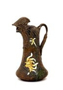 Old Studio Pottery Pitcher Bird Head Flower