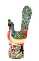 Old Chinese Export Famille Rose Peacock Bird