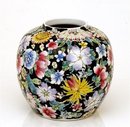 Old Chinese Famille Rose Verte Mille Fleur Vase