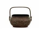 19C Chinese Bronze Hand Warmer Bowl Basket