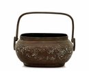 19C Chinese Bronze Hand Warmer Bowl Basket