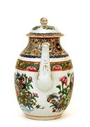 Old Chinese Export Rose Medallion Coin Teapot