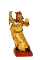 Old Chinese Lacquer Wood Figurine Buddha