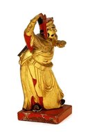 Old Chinese Lacquer Wood Figurine Buddha