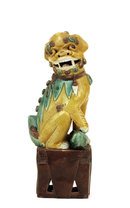 Lg Old Chinese Export Sancai Mudman Fu Foo Dog Lion
