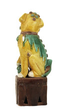 Lg Old Chinese Export Sancai Mudman Fu Foo Dog Lion