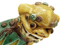 Lg Old Chinese Export Sancai Mudman Fu Foo Dog Lion