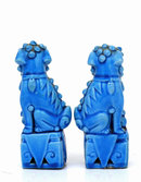 2 Old Chinese Export Turquoise Foo Fu Dog Lion Figurine