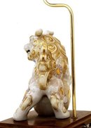 Old Japanese White Kutani Fu Dog Lion Shishi Lamp