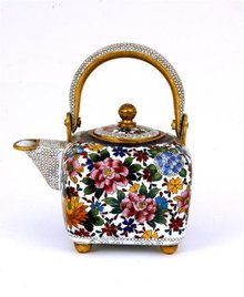 Old Japanese Cloisonne Mille Flure Teapot Winepot