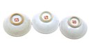 3 Japanese Kutani Sake Saki Tea Cup Moriage Lucky God Figure