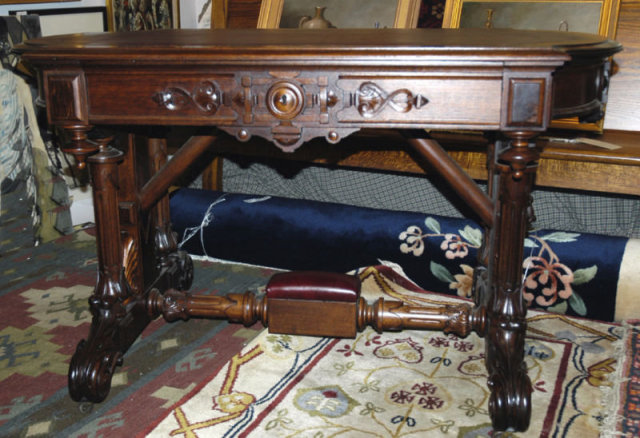 Walnut Desk Or Table 1864 Estate Of James Flood Lindenwood Mansion