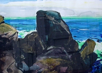 John O'Shea Carmel Beach Watercolor John O'Shea