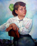 Portrait of a young girl by Abel Warshawsky