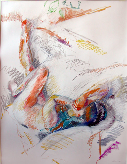 Stewart Goldman 1982 reclining nude Pastel