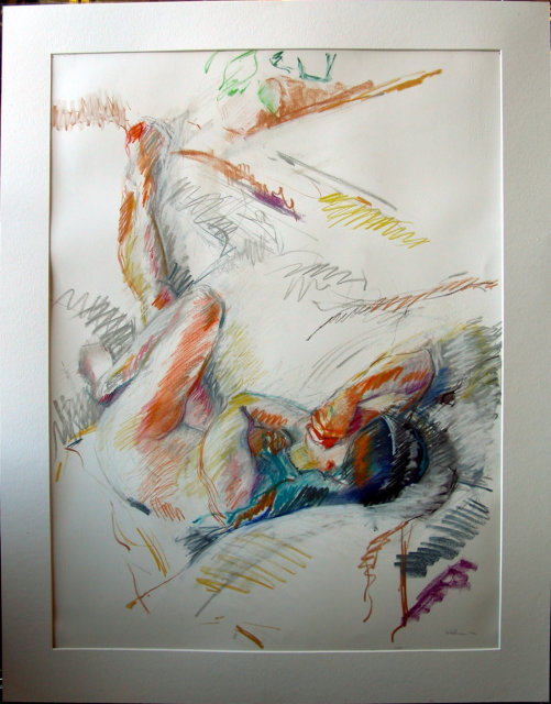 Stewart Goldman 1982 reclining nude Pastel