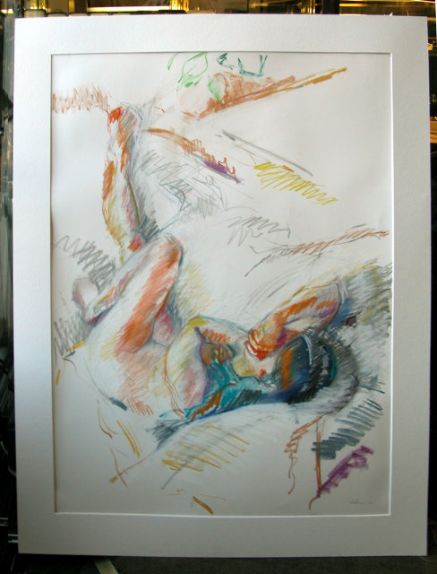 Stewart Goldman 1982 reclining nude Pastel
