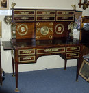 Bureau a Gradin Writing Desk with Bronze Signed B. Andrieu