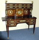 Bureau a Gradin Writing Desk with Bronze Signed B. Andrieu