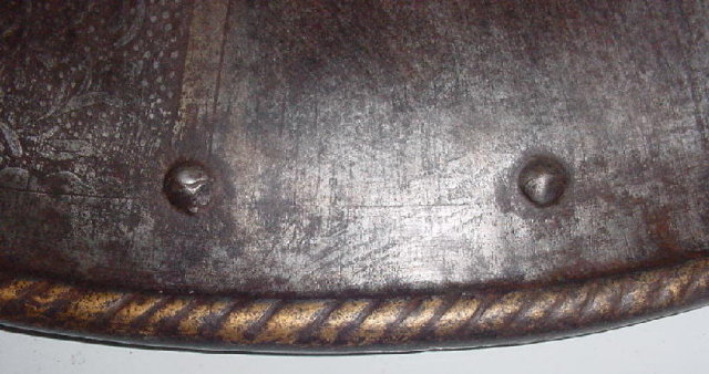Etched and Gilt Italian Shield, ca. 1580