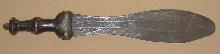 African Kuba Ikula Knife with Carved Wood Handle, Mid 19th C