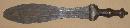 African Kuba Ikula Knife with Carved Wood Handle, Mid 19th C