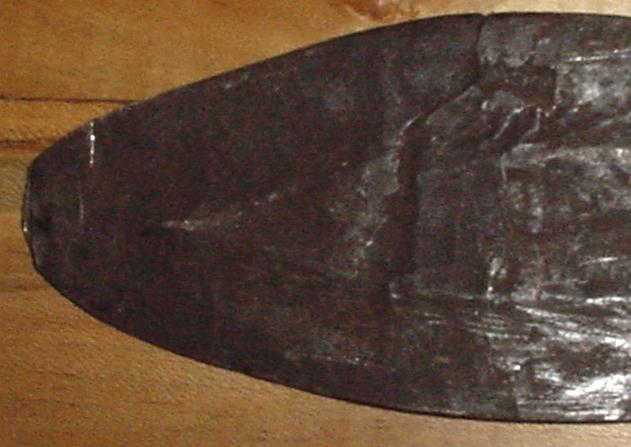 African Kuba Ikula Knife with Carved Wood Handle, Mid 19th C