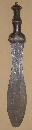 African Kuba Ikula Knife with Carved Wood Handle, Mid 19th C