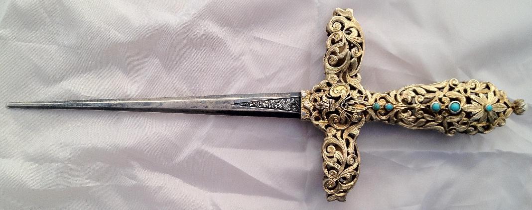 Magnificent Jeweled Medici Dagger, ca. 1840