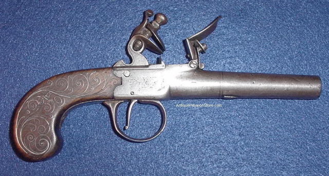 English Flintlock Boxlock Pistol, ca. 1810