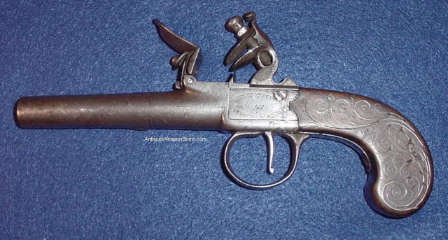 English Flintlock Boxlock Pistol, ca. 1810