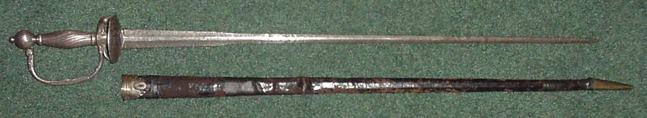 Silver Hilted Smallsword, with Scabbard, Mid-18th C
