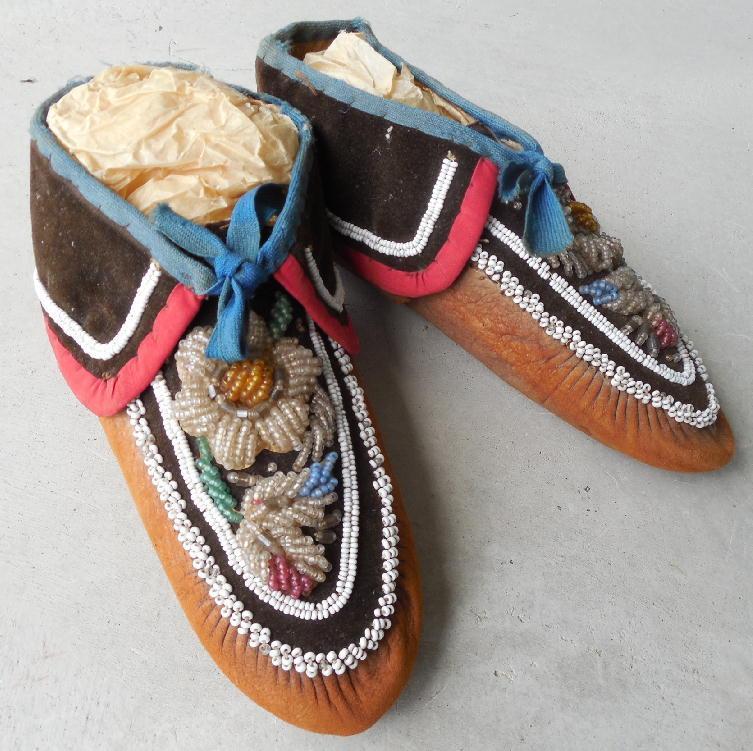Beaded Mohawk Maccasins, ca. 1870