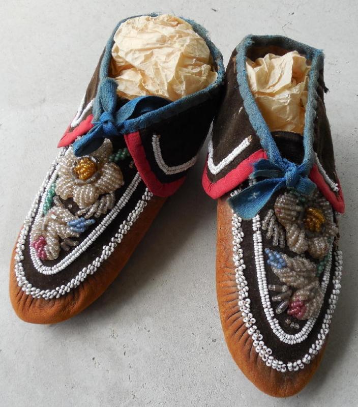 Beaded Mohawk Maccasins, ca. 1870