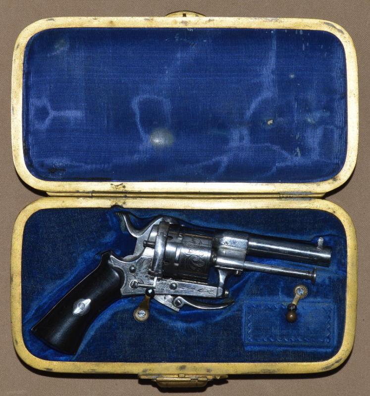 Cased French Lady’s Miniature Pinfire Revolver, ca. 1880