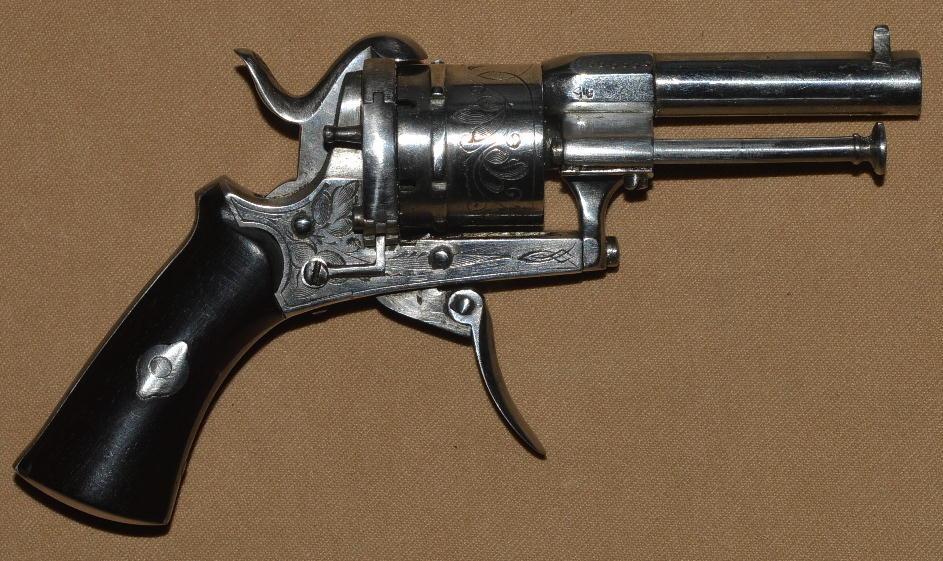 Cased French Lady’s Miniature Pinfire Revolver, ca. 1880