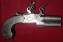 Flintlock Over and Under Tap Action Pistol, ca. 1810