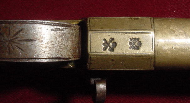 Brass Flintlock Over and Under Tap Action Pistol by Henry Nock, ca. 1800