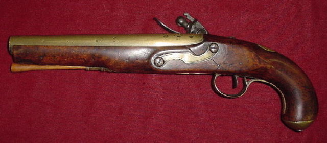 English Brass Barreled Coaching Pistol, ca. 1790