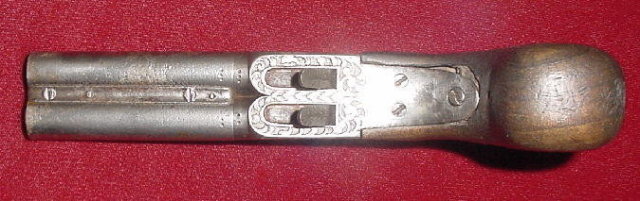 Double Barreled Percussion Pistol, ca. 1850