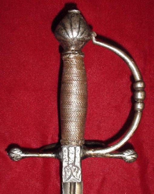 Italian Town Sword, Rapier, ca. 1640