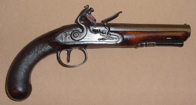 English Flintlock Officers Pistol, ca. 1810