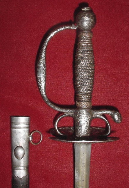 Chiseled and Silver Inlaid Smallsword, Probably French, ca. 1700