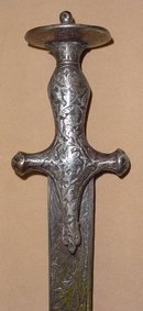 Engraved Indian Tulwar, Sword, Sabre, 19th C