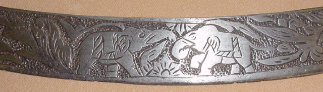 Engraved Indian Tulwar, Sword, Sabre, 19th C